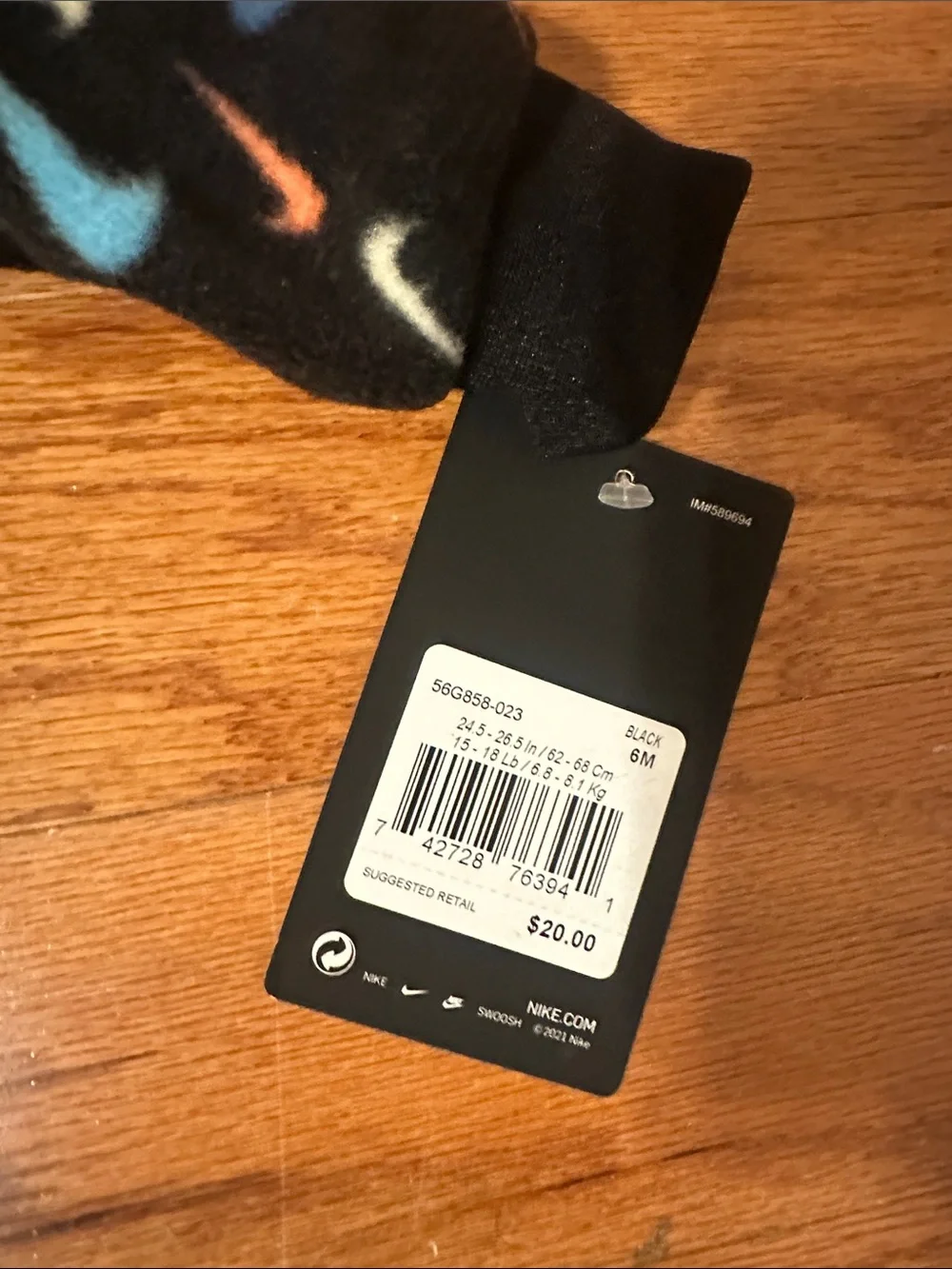 NWT Nike Black Footed Fleece One-Piece with Multi-Color Swooshes